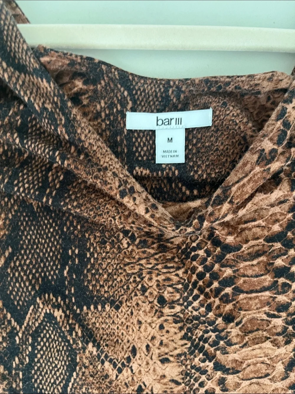 Bar III Brown & Black Snake-Print Midi Chemise